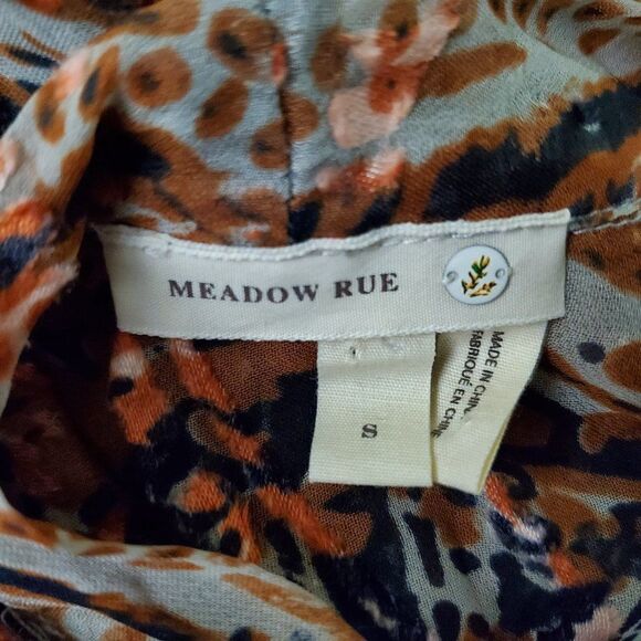 ANTHROPOLOGIE 𝅺Meadow Rue Sheer Blouse Top Orange S - Picture 5 of 7